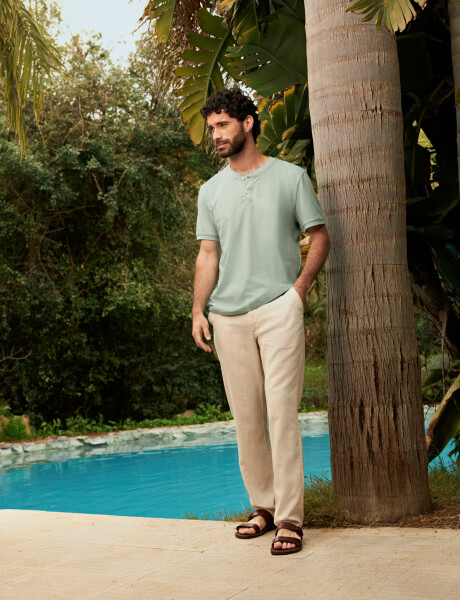 520677 T-SHIRT HARRINGTON LABEL Verde Agua