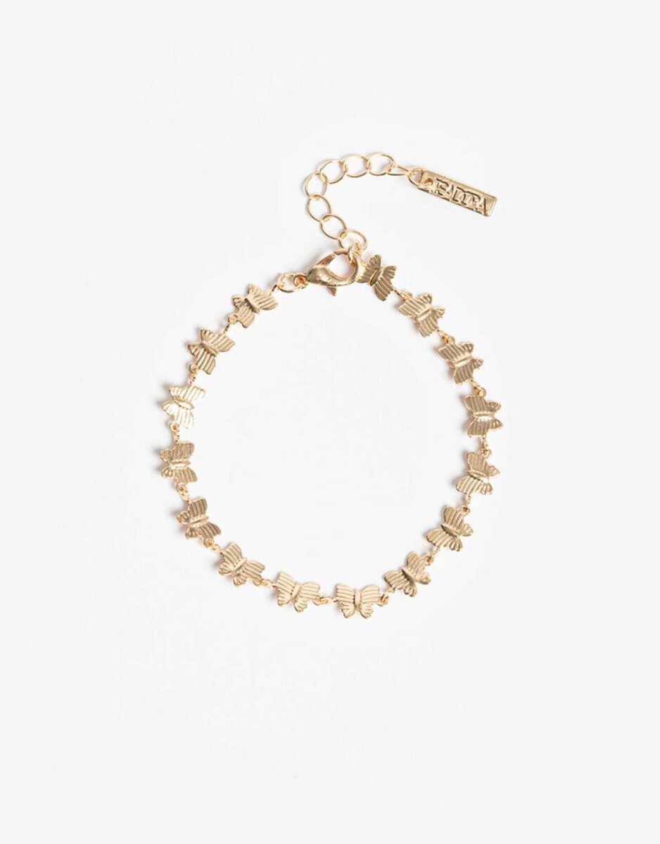 Pulsera Flexible Mariposas - Dorado 