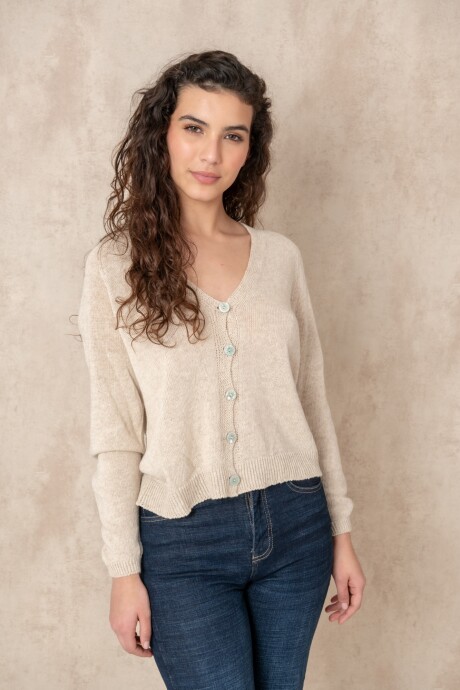 Cardigan dama liso Beige