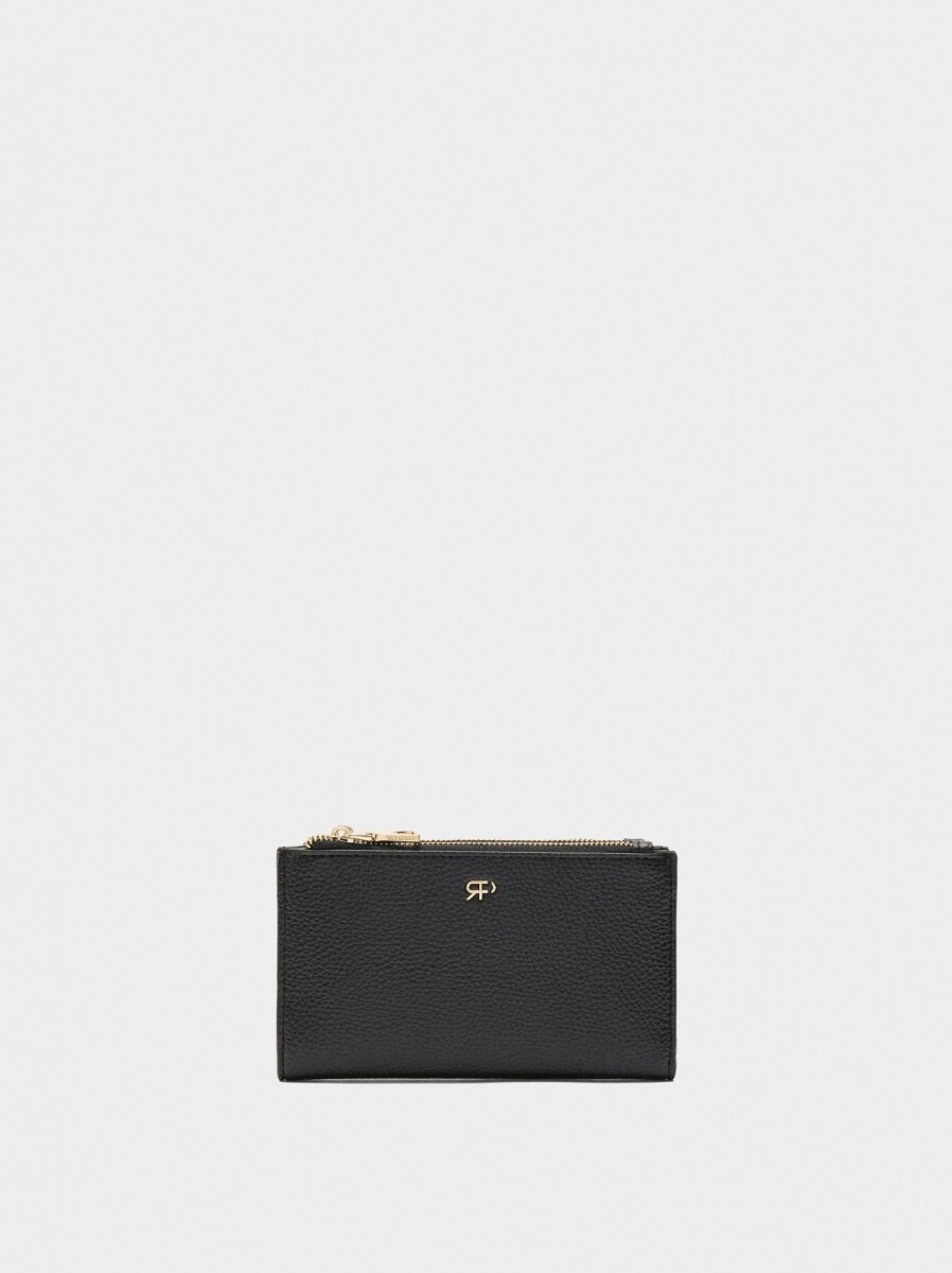 Cartera Con Textura - negro 