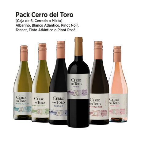 Pack 6 Cerro del Toro varietal, caja cerrada o mixta Pack 6 Cerro del Toro varietal, caja cerrada o mixta