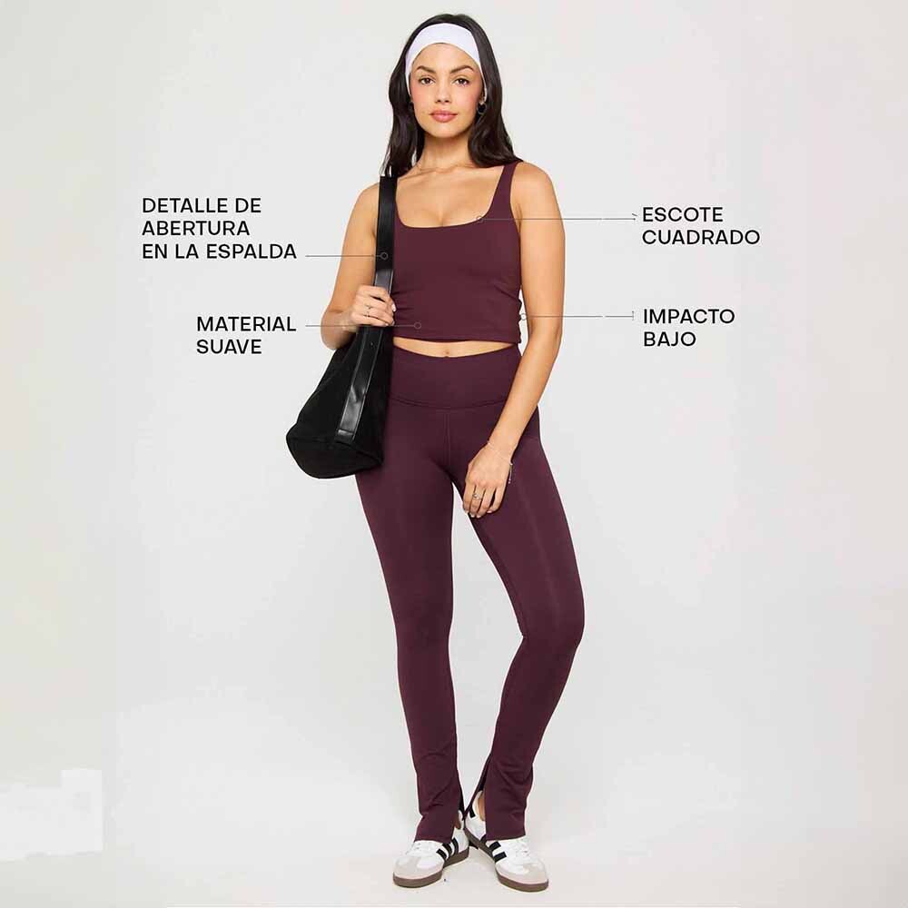 Top PureLuxe Built-In Bra Mujer Oxblood