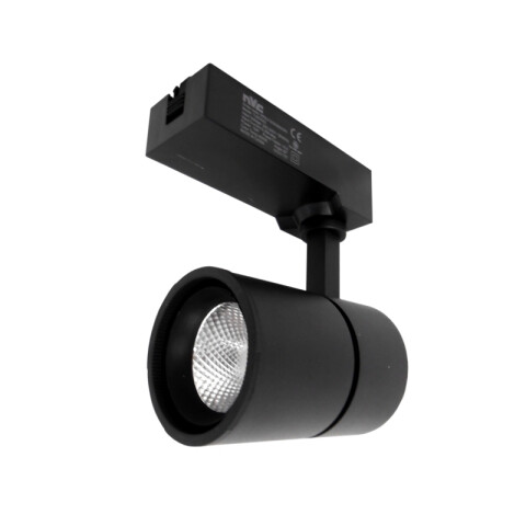 Spot cilíndrico LED para riel de 3 vías, color negro NV0138