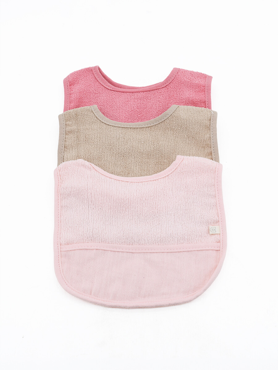 BABERO PACK X 3 - ROSADO 