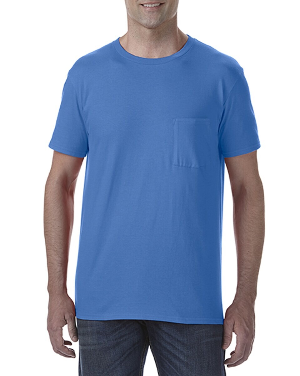 Camiseta Básica Gildan Con Bolsillo - Azul marino 