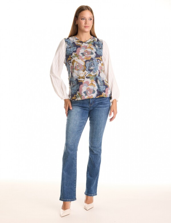 Buzo Soft Combinado Flore MULTI/GRIS