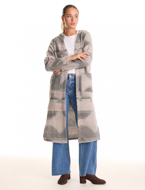 Cardigan Con Capucha GRIS/MULTI