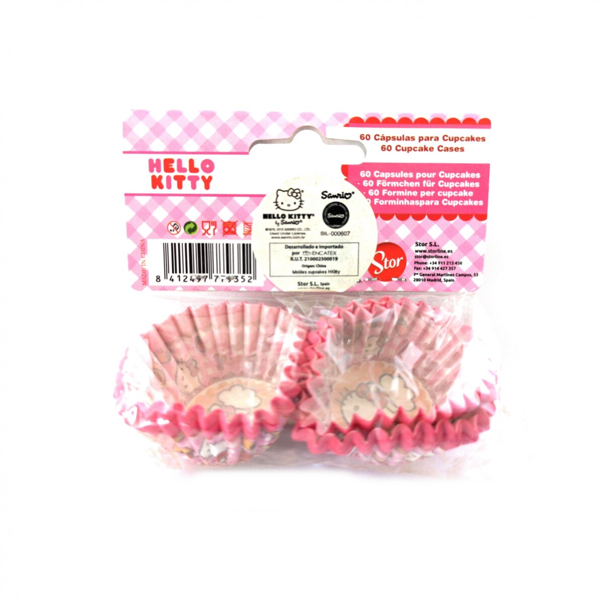 Set x60 Pirotines Mini Cupcakes - Hello Kitty 