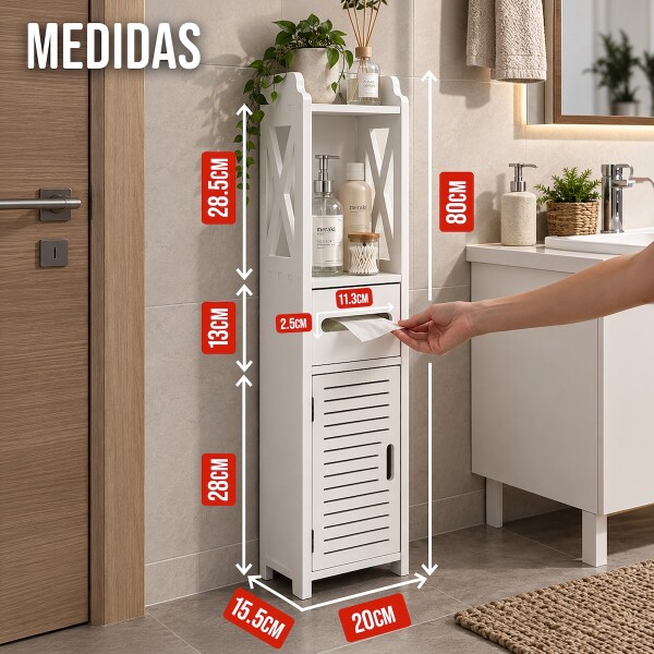 Organizador Puertas Estantes Mueble Espacios Reducidos Baño IMBACK Color Blanco Organizador Puertas Estantes Mueble Espacios Reducidos Baño IMBACK Color Blanco
