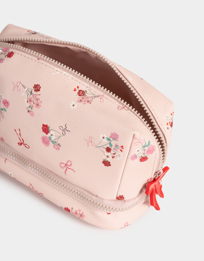 Porta Cosméticos Portacosméticos Cuerina - Estampado Flores