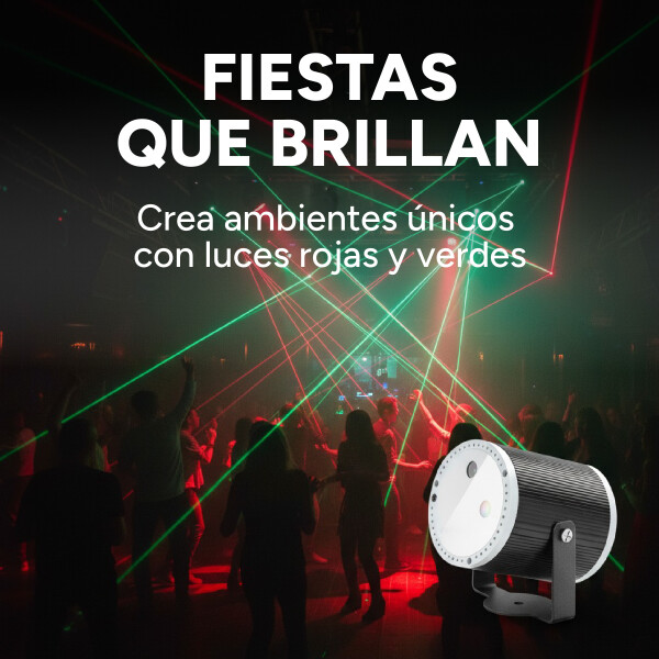 Proyector Luces Laser 8 En 1 Iluminación Fiestas Discoteca Color Negro