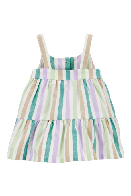 Vestido de sarga, escalonado, diseño a rayas Vestido de sarga, escalonado, diseño a rayas