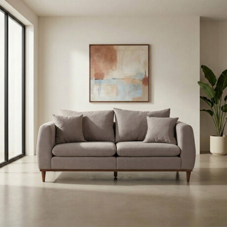 Sofá Vicenzo - Microfibra - 3 cuerpos FX4-11 (Tostado)