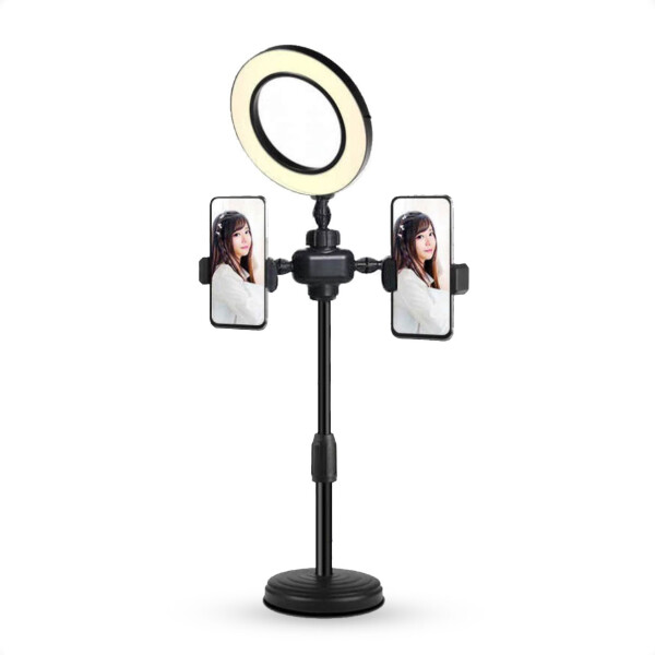 Aro de Luz Led de Selfie Para Mesa y Doble Soporte de Teléfono Aro de Luz Led de Selfie Para Mesa y Doble Soporte de Teléfono