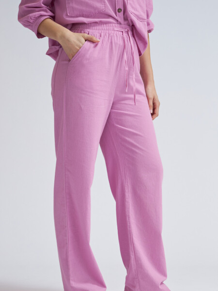 Pantalón de lino Rosado