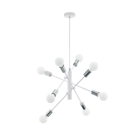 Lámpara colgante rayos blanco/cromo Ø71cm GRADOLI EG2206