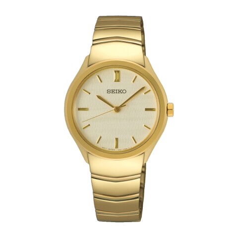 Reloj Seiko SUR552P1 para dama con correa de acero Dorado