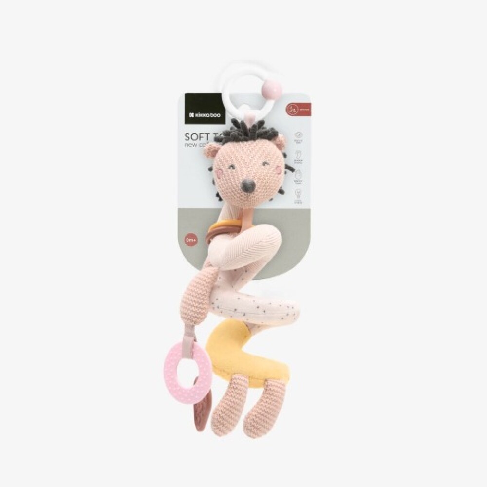 Colgante barra espiral divertido KIKKABOO Erizo rosa