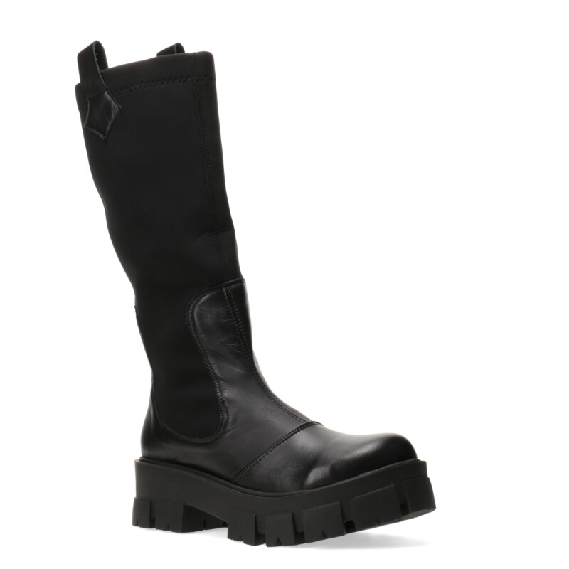 Bota de Mujer Miss Carol Casual Combinada Alta Negro