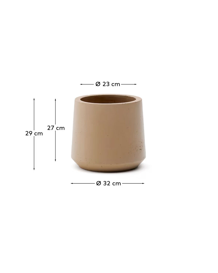 Macetero Calun de cemento beige Ø 32 cm Macetero Calun de cemento beige Ø 32 cm
