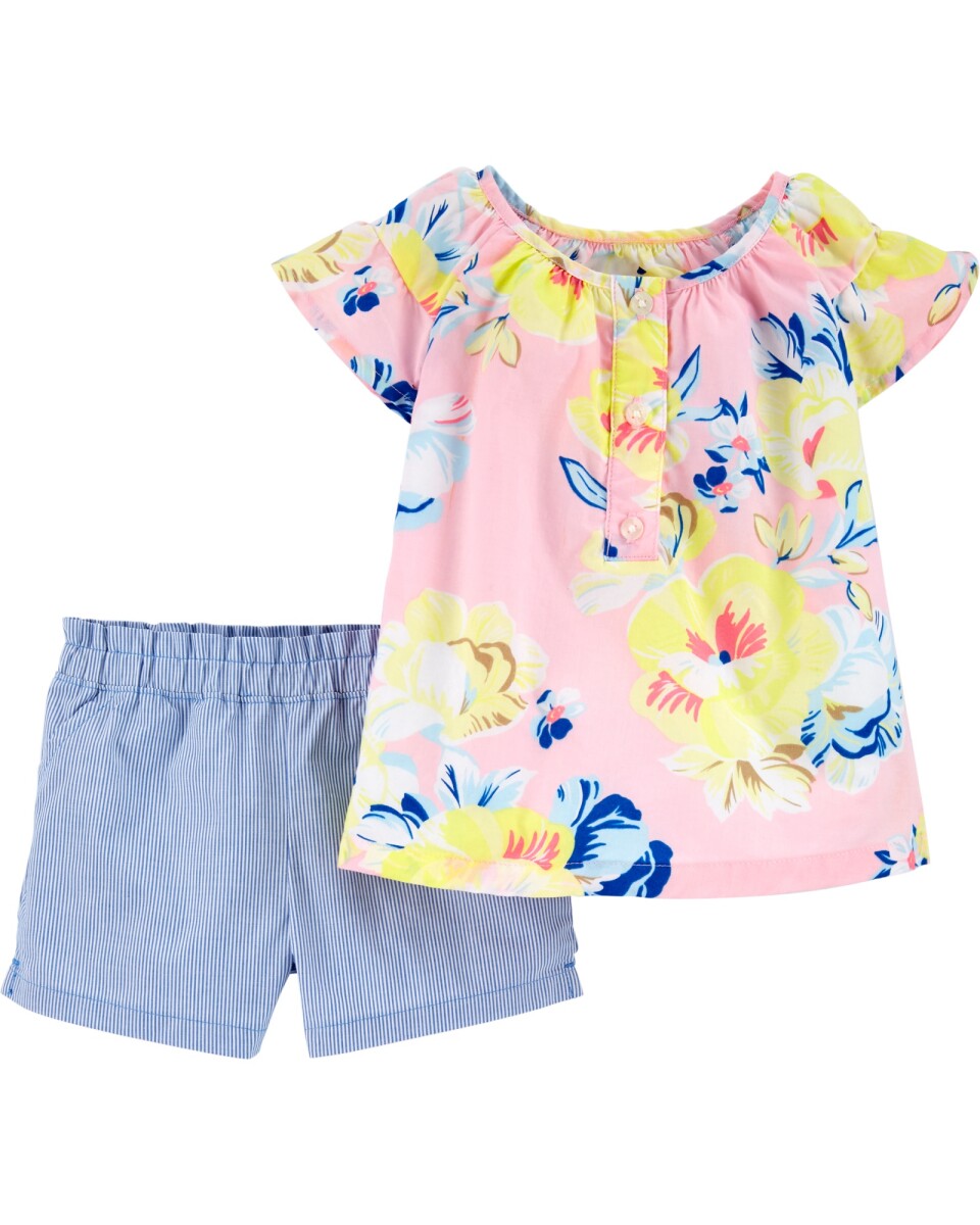 Set Dos Piezas Blusa Manga Corta y Short 