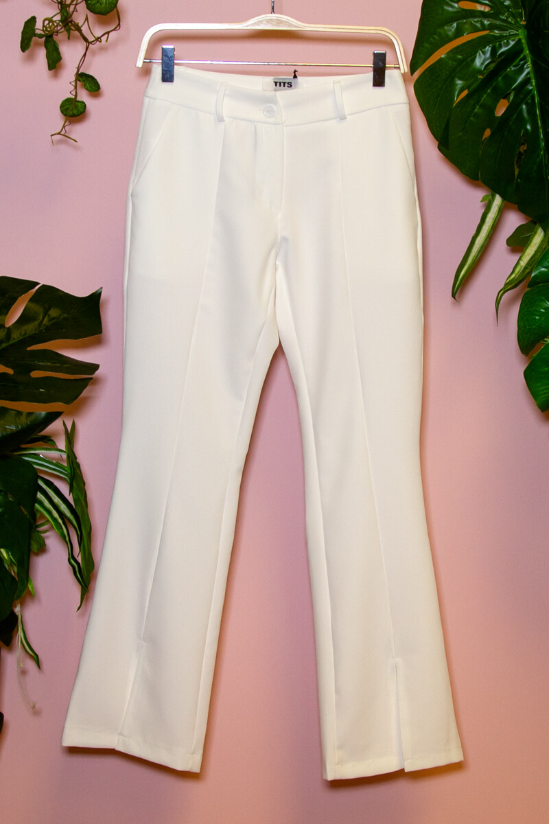 Pantalon con tajo abajo - Blanco 