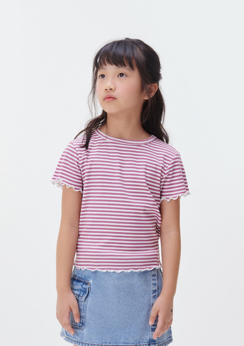 BLUSA MANGA CORTA INFANTIL CON ESTAMPADO - VIOLETA 