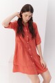 VESTIDO LINO STEP CORAL