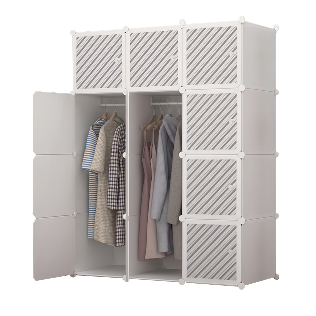 Placard Ropero IMBACK IBK-PLC010 | Organizador Modular de Ropa, Compacto, Resistente y Moderno Blanco 