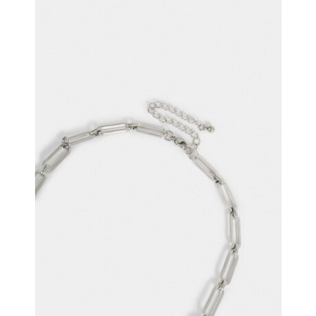 Collar Corto Eslabones Acero Plateado
