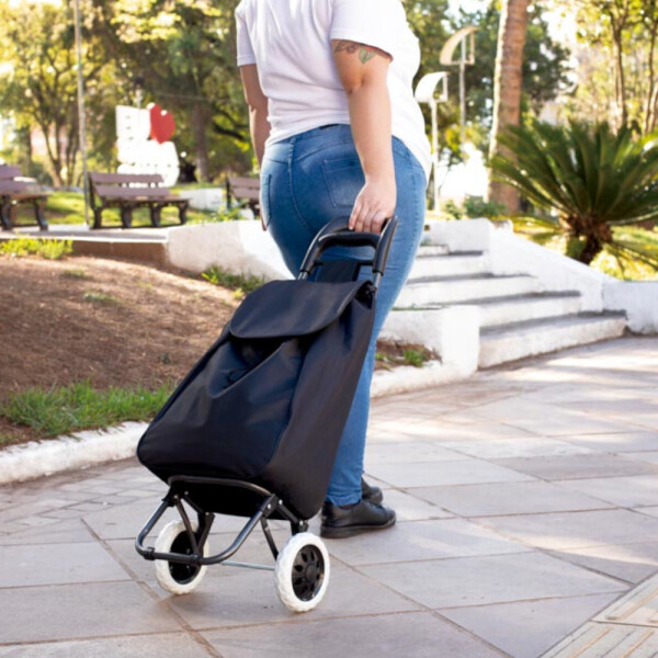CARRO DE COMPRAS NEGRO 36.5X28.5X9.6 CM. NEGRO