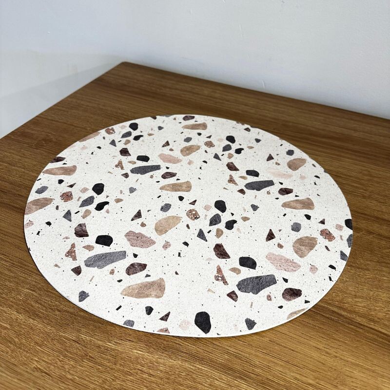 Individual Impermeable Circular Estampa Terrazo