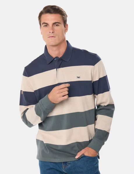 POLO JERSEY RAYADA Azul