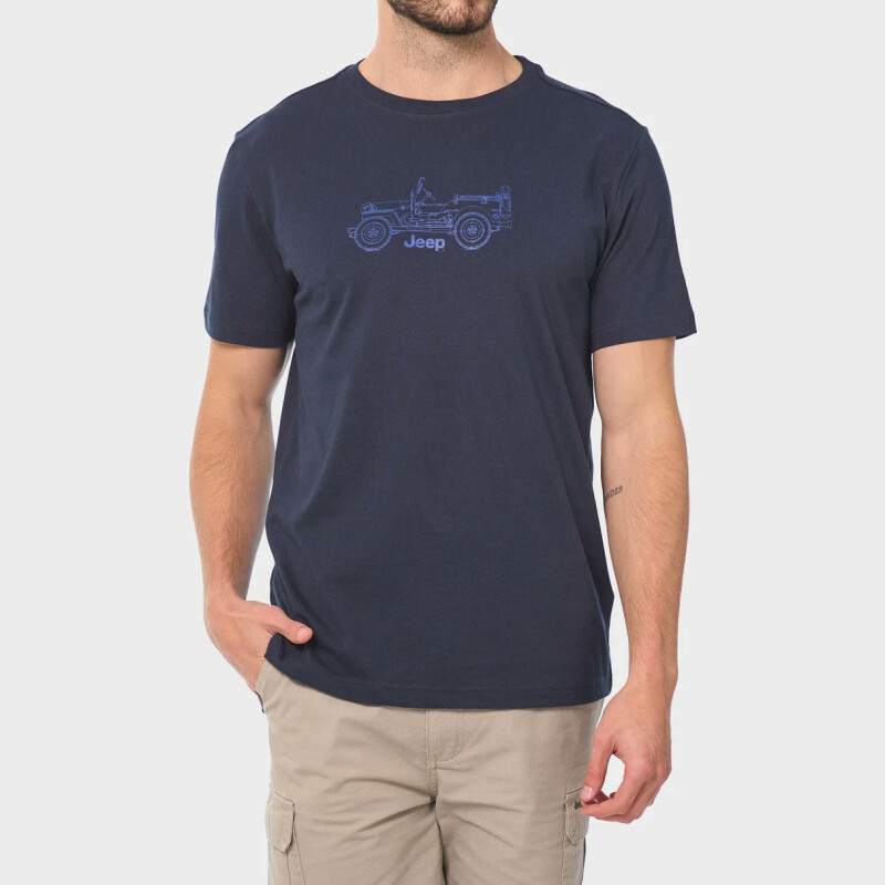 Remera Jeep Core Logo Car Tee JMS25214NAVY Remera Jeep Core Logo Car Tee JMS25214NAVY