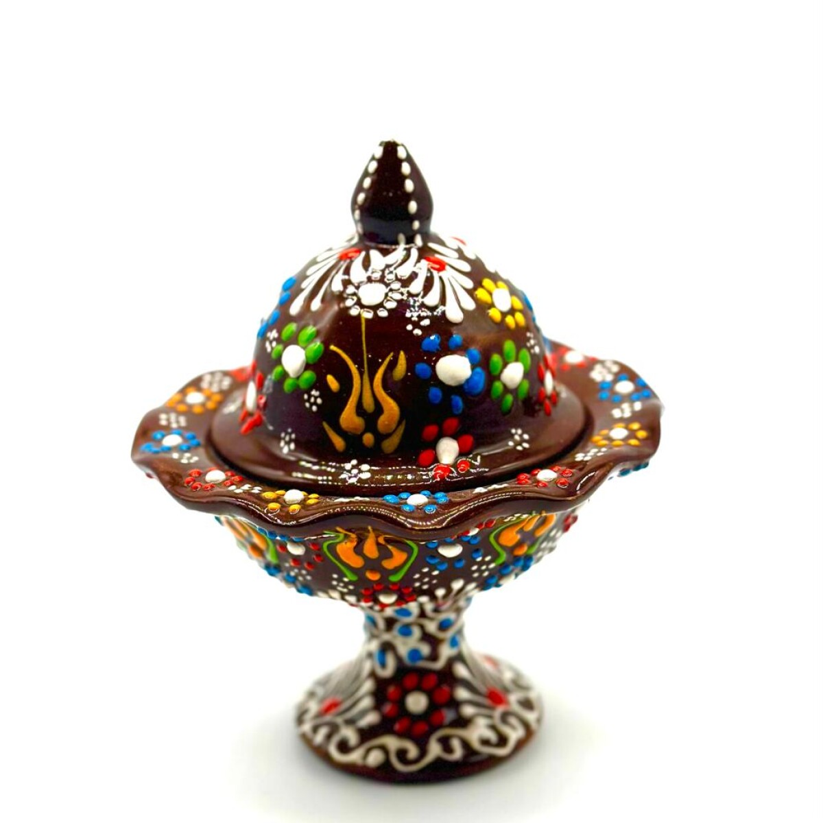 Azucarero de cerámica pintado - Chocolate 