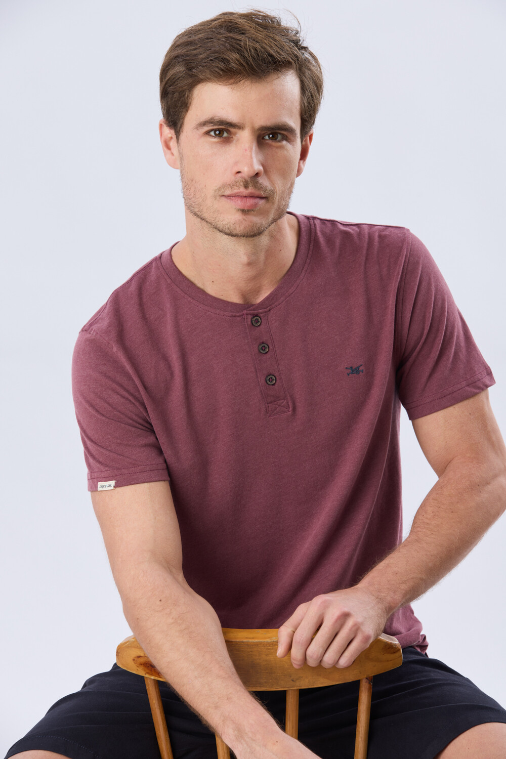 REMERA LISA DE ALGODÓN Bordo Melange