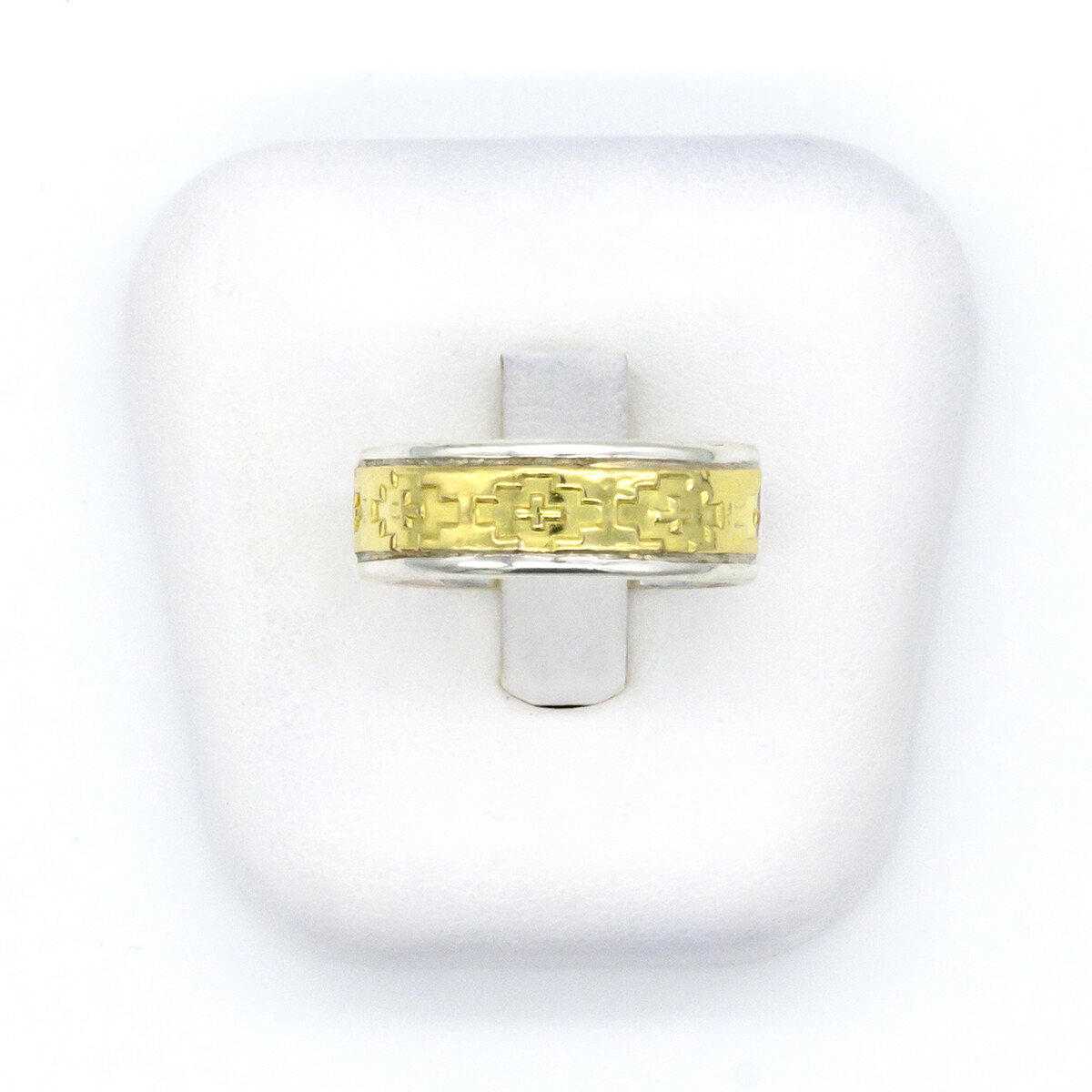 Anillo de plata 925 y double en oro 18 ktes, GUARDA PAMPA. 