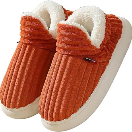 Pantufla de Felpa Super Abrigadas Antideslizante Unisex Naranja