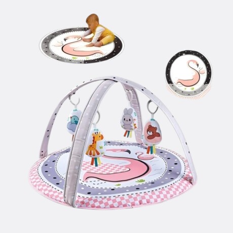 Gimnasio Alfombra Interactiva Bebés 76cm Coordinación 2en1 Flamenco