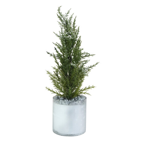 Planta artificial con maceta de plastico pino nevado Planta artificial con maceta de plastico pino nevado