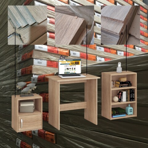 [ OUTLET ] Kit de Escritorio con Mesa Auxiliar y Repisa [ OUTLET ] Kit de Escritorio con Mesa Auxiliar y Repisa