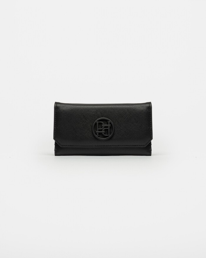 Billetera P&P En Efecto Cuero Zaffiano Negro