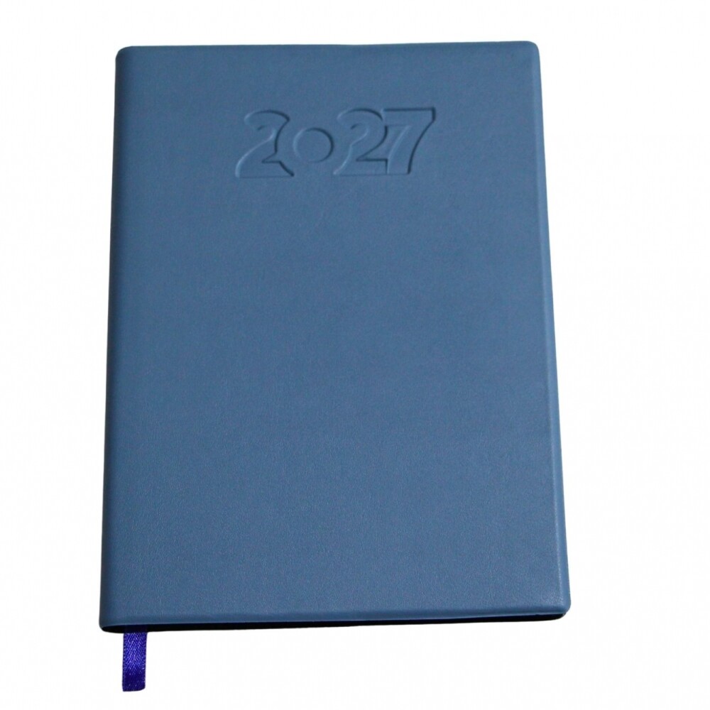 AGENDA ABEZETA 211 CLASICA MEDIUM TAPA FUNDA SEMANA A LA VISTA COLOR CELESTE OSCURO