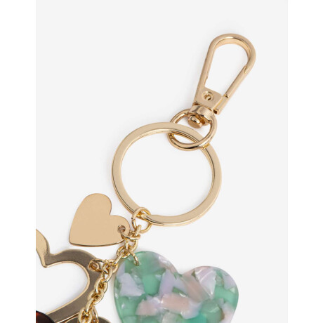 Llavero Y Bag Charm Corazones Combinacion Multicolor