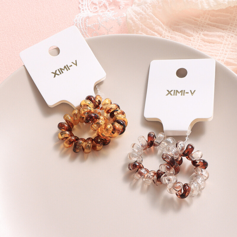 Gomita De Pelo En Espiral Mini - ámbar - 2 Unidades Gomita De Pelo En Espiral Mini - ámbar - 2 Unidades