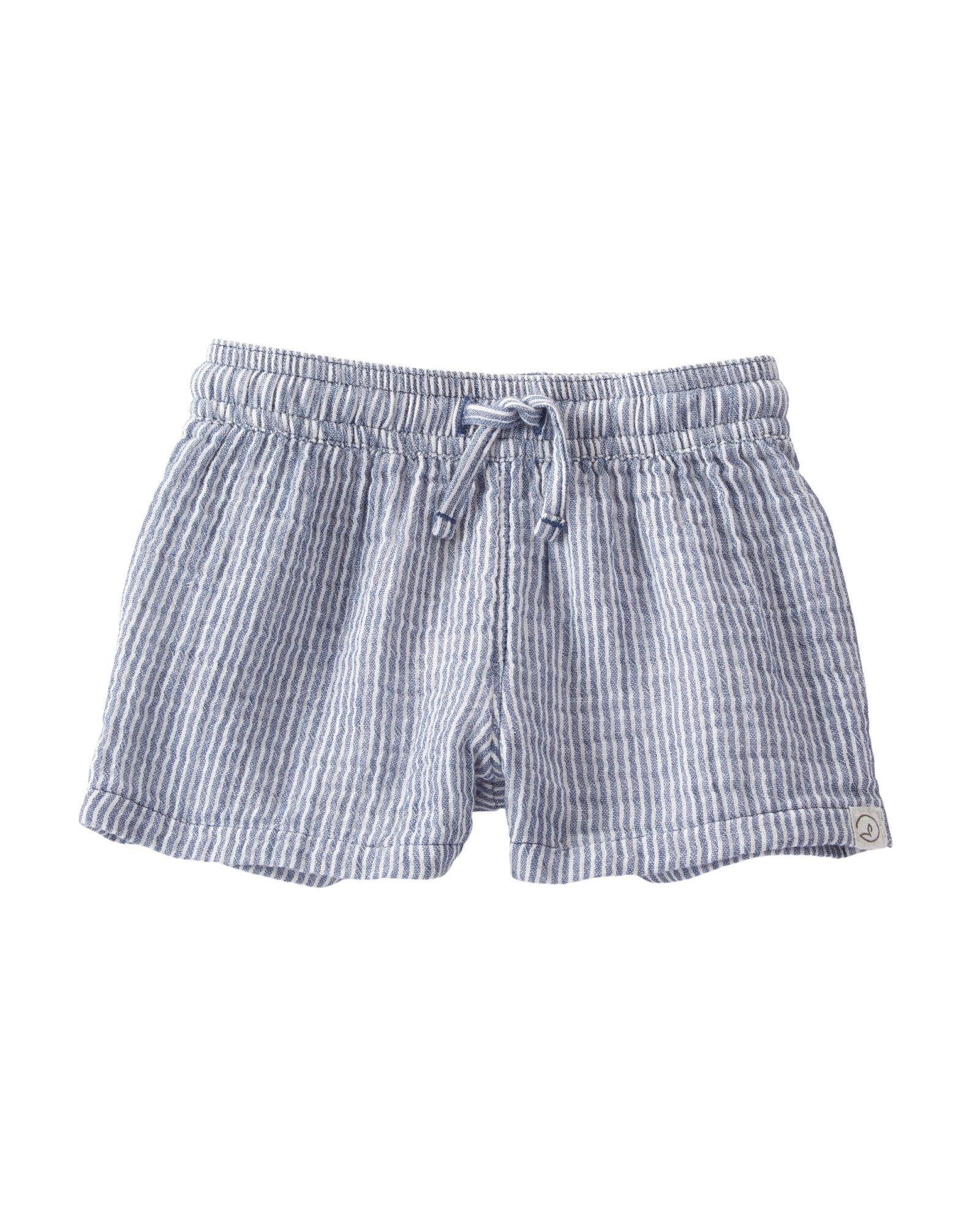 Set dos piezas de gasa de algodón orgánico, short y camisa, diseño a rayas azules Sin color