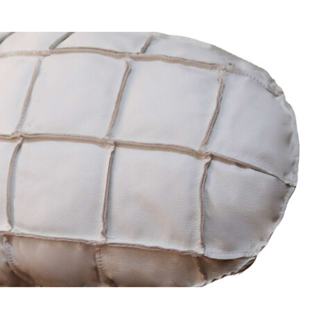 Almohadion Cuero 56x35cm oval chico Blanco