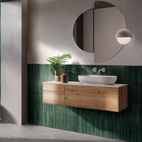 Porcelanato Decorado Tipo Brick Verde Brillo 6X24Cm Pared GAMAS DE VERDE