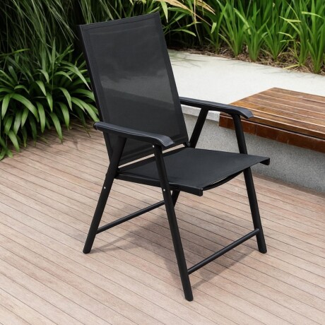 Silla Plegable Comfort Interior/Exterior Negra Silla Plegable Comfort Interior/Exterior Negra