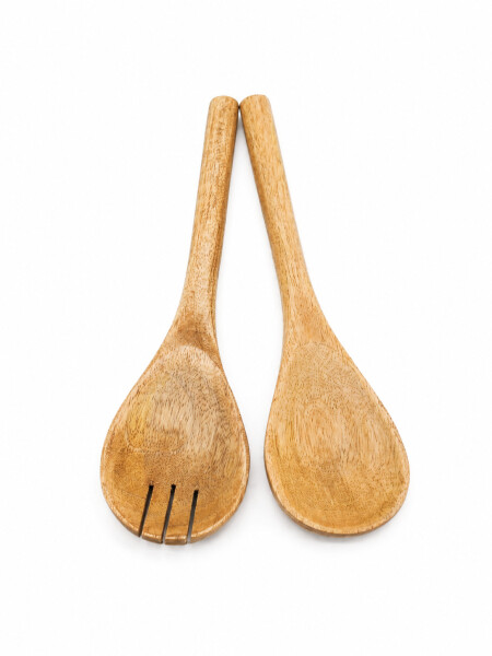 CUBIERTOS DE MADERA PARA SERVIR BEIGE